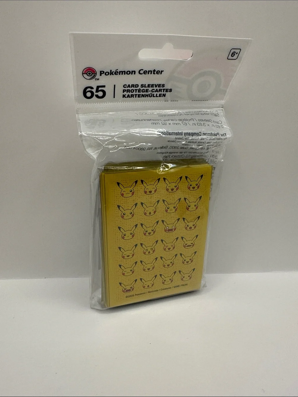 Pikachu Pokemon center Gold Card Sleeves - 65 Pack